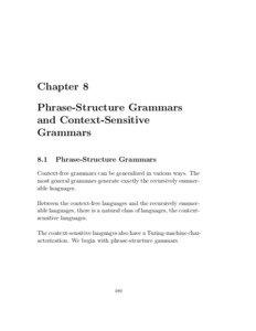Chapter 8 Phrase-Structure Grammars and Context-Sensitive