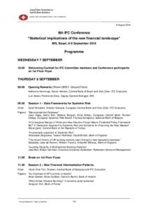 Programme of 8th IFC Conference on 