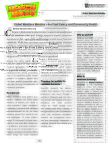 Global Meatless Monday (Food Safety and Community Health) Global Meatless Monday — for Food Safety and Community Health  C
