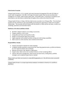 Microsoft Word - Client Service Associate_Chicago Equity Partners