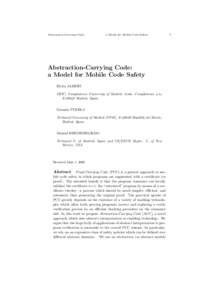 Abstraction-Carrying Code:  a Model for Mobile Code Safety Abstraction-Carrying Code: a Model for Mobile Code Safety