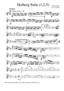 Holberg Suite (1,2,5)  .S 4 Edvard Grieg arr. P. De Bra