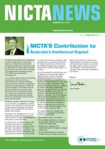ISSUE 06 April[removed]www.nicta.com.au Go to CONTENTS >  NICTA’S Contribution to