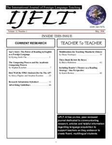 IJFLT  The International Journal of Foreign Language Teaching Volume 11, Number 1