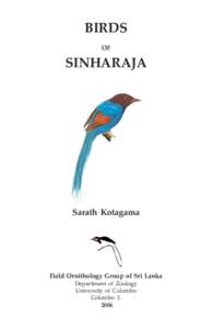 BIRDS OF SINHARAJA  Sarath Kotagama