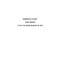 MINNEHAHA COUNTY AUDIT REPORT For the Year Ended December 31, 2014  MINNEHAHA COUNTY