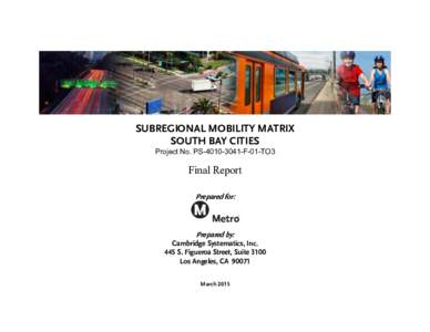 MarchFinal Report - Subregional Mobility Matrix South Bay Cities
