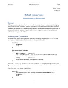 Stroustrup  Default comparisons N4175 WG21-N4175