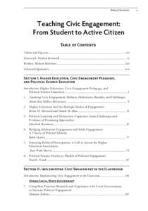 Table of Contents Teaching Civic Engagement: From Student to Active Citizen