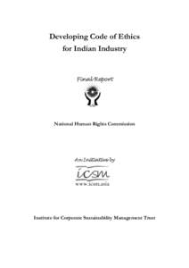Developing Code of Ethics for Indian Industry Final Report  National Human Rights Commission