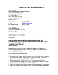 Microsoft Word - RKP CV June 2011.doc