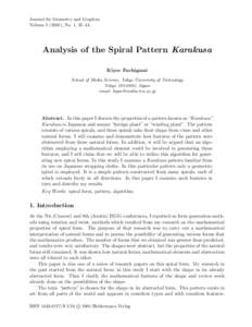 Journal for Geometry and Graphics Volume[removed]), No. 1, 35–43. Analysis of the Spiral Pattern Karakusa Kiyoe Fuchigami School of Media Science, Tokyo University of Technology