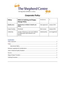Corporate Policy Policy: PSK2.15 Toileting and Nappy Change Policy