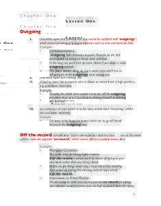 Chapter  One Lesson One  Outgoing