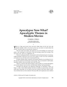 Word & World Volume XV, Number 2 Spring 1995 Apocalypse Now What? Apocalyptic Themes in