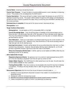 Course Requirements Document