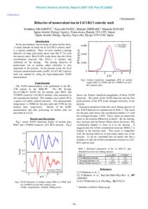Photon Factory Activity Report 2007 #25 Part BChemistry 27B/2006G090  Behavior of monovalent ion in LiCl-KCl eutectic melt