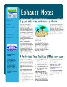 Exhaust Notes VOLUME 4 NO. 1– PUBLICATION NUMBERSPRINGTrip permits offer customers a lifeline