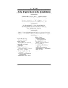 Brief for the United States as Amicus Curiae: Morrison v. National Australia Bank Ltd