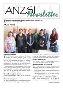 Newsletter of the Australian and New Zealand Society of Indexers Inc. Volume 9 | number 5 | June 2013 ANZSI News  Full Council meeting