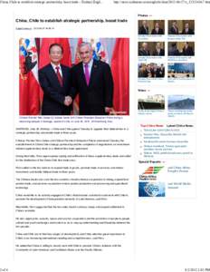 China, Chile to establish strategic partnership, boost trade - Xinhua | Engliof 4 http://news.xinhuanet.com/english/chinac_123334167.htm