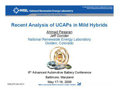 Recent Analysis of UCAPs in Mild Hybrids (Presentation)