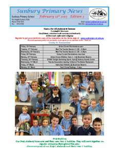 Sunbury Primary News Sunbury Primary School February 12thEdition 3