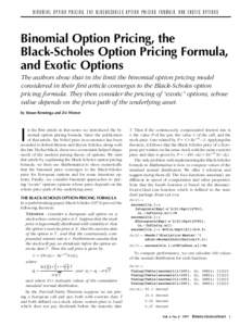 Mathematical finance / Options / Probability distributions / Investment / Equations / BlackScholes model / Normal distribution / Log-normal distribution / Asian option / Binomial options pricing model / Lookback option
