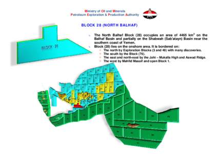 Ministry of Oil and Minerals Petroleum Exploration & Production Authority BLOCK 28 (NORTH BALHAF) 
