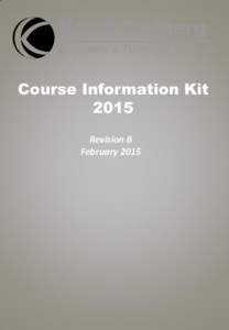 KASA Redberg Engineers & Technical Trainers Course Information Kit 2015 Revision B
