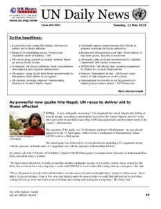 United Nations / Internally displaced person / Persecution / Staffan de Mistura / Refugee / International relations / Israel /  Palestine /  and the United Nations / United Nations Protection Force / Forced migration / Peace / Peacekeeping