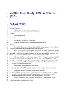 2  ebXML Case Study: XML in Ontario (XiO)  3