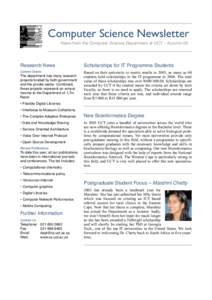 Computer Science Newsletter News from the Computer Science Department at UCT – Autumn 05  Research News