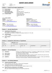 SAFETY DATA SHEET Prepared by: N Jenkins  Date: