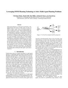 Leveraging FOND Planning Technology to Solve Multi-Agent Planning Problems Christian Muise, Paolo Felli, Tim Miller, Adrian R. Pearce, Liz Sonenberg Department of Computing and Information Systems, University of Melbourn