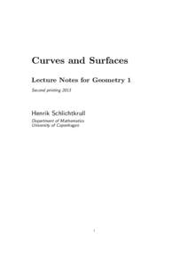 Differential geometry / Surfaces / Curvature / Curves / Differential geometry of surfaces / Differential geometry of curves / Torsion tensor / FrenetSerret formulas / Gaussian curvature / Parametric surface / Torsion of a curve / First fundamental form