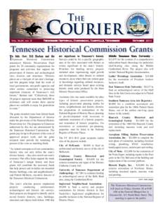 The  COURIER Vol. XLIX, no. 3  Tennessee Historical Commission, Nashville, Tennessee