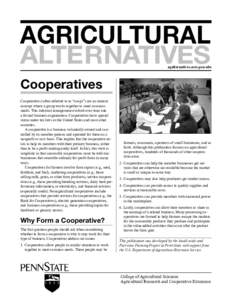 AGRICULTURAL ALTERNATIVES agalternatives.aers.psu.edu  Cooperatives