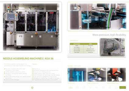 More precision, high flexibility ASA 36 features: Available with automatic blistering/deblistering machine  NEEDLE ASSEMBLING MACHINES | ASA 36