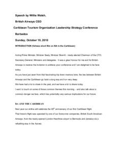Microsoft Word - Willie Walsh's Speech at Opening of CTO Leadership Strategy Conference.doc