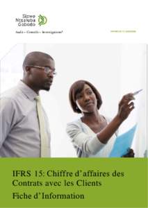 Audit – Conseils – Investigations²  IFRS 15: Chiffre d’affaires des Contrats avec les Clients Fiche d’Information