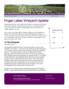 Finger Lakes Grape Program  May 14, 2015 My apologies that this week’s abbreviated Update is coming out on Thursday, rather than Wednesday. Much like many of you, we’re a little behind and
