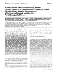 e -Xtra*  MPMI Vol. 19, No. 11, 2006, pp. 1167–1179. DOI: MPMIWhole-Genome Expression Profiling Defines the HrpL Regulon of Pseudomonas syringae pv. tomato