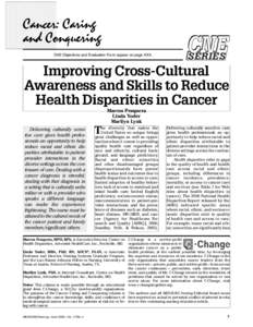CNE Objectives and Evaluation Form appear on page XXX.  SERIES Improving Cross-Cultural Awareness and Skills to Reduce