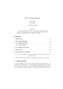 The CorrIdx Package J. K. Fink Uni Leoben October 12, 2004 Abstract The CorrIdx package can be used to sort an index with chemical names