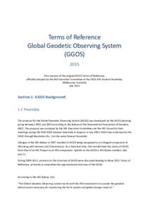 Terms of Reference Global Geodetic Observing System (GGOSFirst revision of the original GGOS Terms of Reference, officially adopted by the IAG Executive Committee at the IUGG XXV General Assembly,