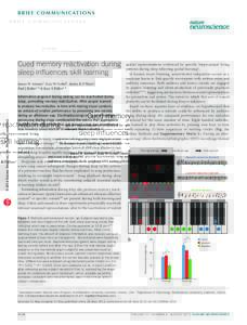 Cued memory reactivation during sleep influences skill learning