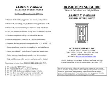 JAMES E. PARKER  HOME BUYING GUIDE