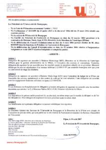 Arrêté - Délégation de signature pour le Pôle Direction du Numérique - Université de Bourgogne