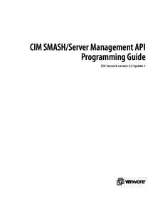 VMware CIM SMASH/Server Management API Programming Guide